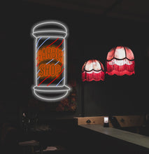 Load image into Gallery viewer, Barbers Pole neon sign, barber&#39;s pole led sign, hairdressing salon led light, barbershop neon sign
