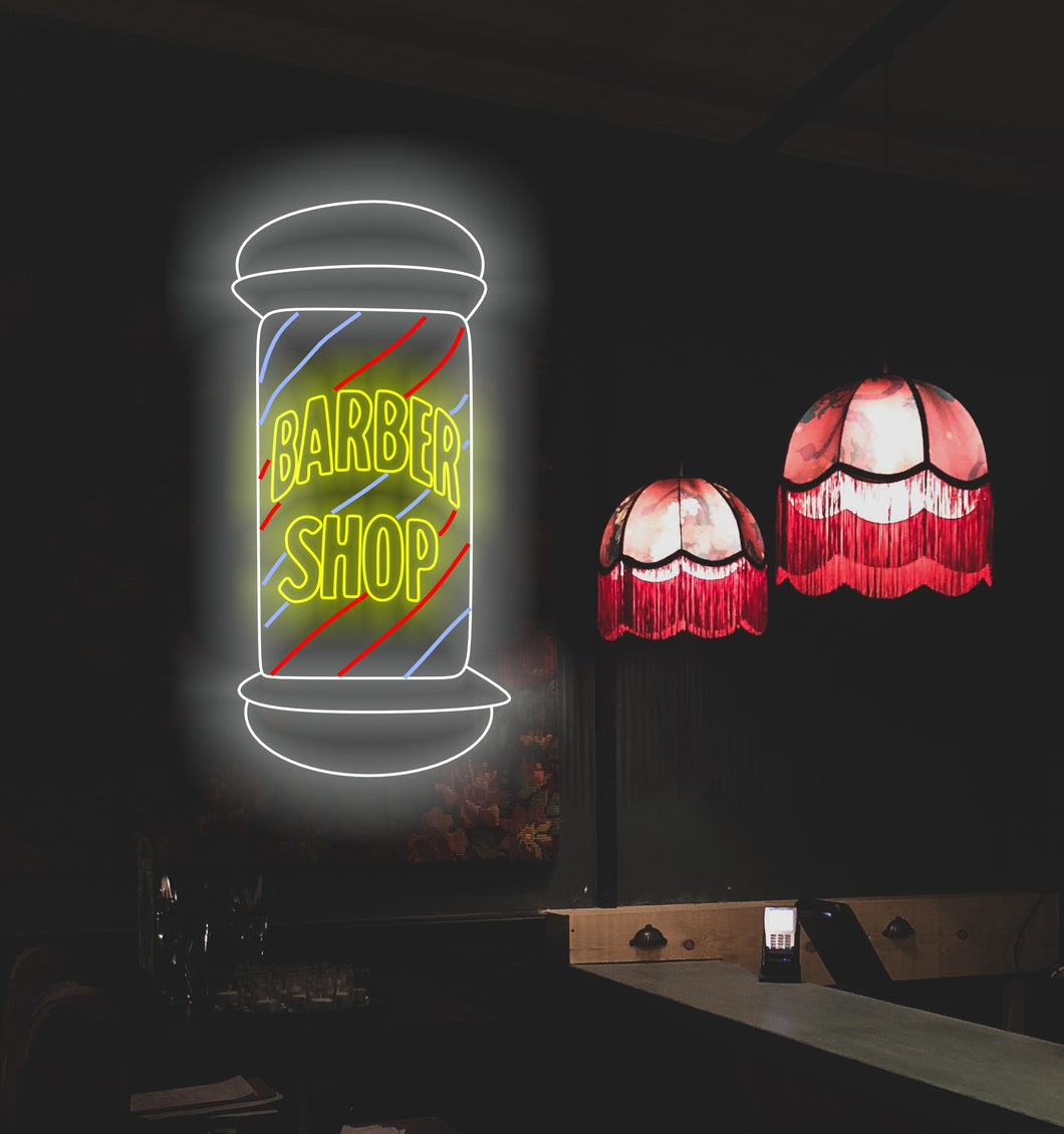 Barbers Pole neon sign, barber's pole led sign, hairdressing salon led light, barbershop neon sign