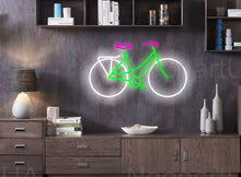 Load image into Gallery viewer, Bike, bicycle neon sign, led sign neon, light led, light home decor, bedroom decor, wall neon sign, bicycle art, neon decor led neon sign, neon
