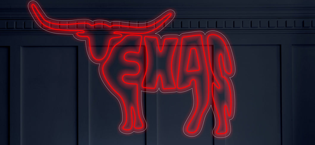 Longhorn Bull Texas Neon sign, Bull Neon Sign, Texas Longhorn Bull Wall Sign, Western Neon Sign,American Football Neon sign
