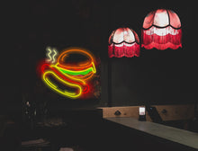 Load image into Gallery viewer, Hamburger Hot Dog Neon sign, burger Neon Sign, Fast Food neon Sign, Kitchen Wall Decor, bar neon sign
