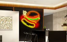 Load image into Gallery viewer, Hamburger Hot Dog Neon sign, burger Neon Sign, Fast Food neon Sign, Kitchen Wall Decor, bar neon sign
