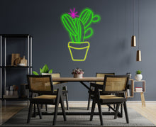 Load image into Gallery viewer, Cactus neon sign, cactus in a pot led light, Cactaceae neon sign
