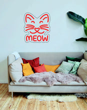 Load image into Gallery viewer, Meow, Kitty Cat - LED neon sign, kids room decor, gift for child neonartUA
