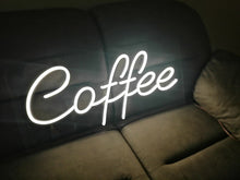 Load image into Gallery viewer, Coffee Neon Sign, custom neon sign, neon coffee lettering, coffee bar decor, Neon coffee sign neonartUA
