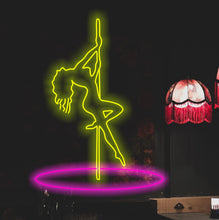 Load image into Gallery viewer, Girl on Pole, Stripper Dancer, Pub, Club, Dual Color, LED Neon Sign
