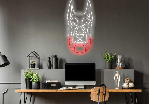 Doberman - LED Neon Sign, Dog Neon Sign, Custom Neon Sign, Pet Neon light, Dog Home Decor, Dog Gift, Neon Sign for Bedroom