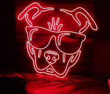 Load image into Gallery viewer, dog neon sign, Dog bulldog with glasses led neon sign, animal neon sign, pet dog neon sign
