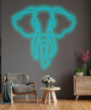 Load image into Gallery viewer, Elephant neon sign, led elephant sign, proboscidean neon sign, animal neon sign, Neon sign for kids, animal light sign, elephant sign
