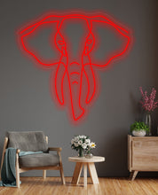 Load image into Gallery viewer, Elephant neon signs, led mammoth sign, proboscidean neon sign, animal neon sign, Neon sign for kids, animal light sign, elephant sign
