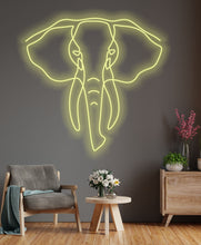 Load image into Gallery viewer, Elephant neon signs, led mammoth sign, proboscidean neon sign, animal neon sign, Neon sign for kids, animal light sign, elephant sign
