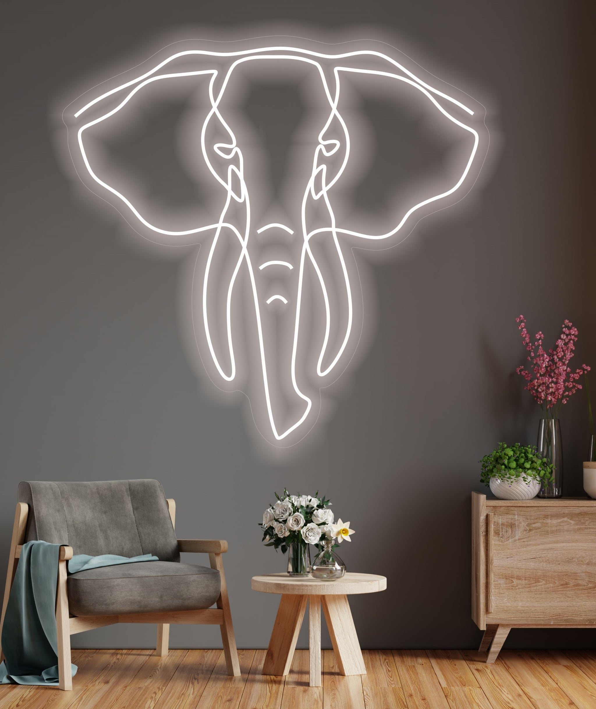 Elephant neon signs led mammoth sign proboscidean neon sign animal Ooh neon