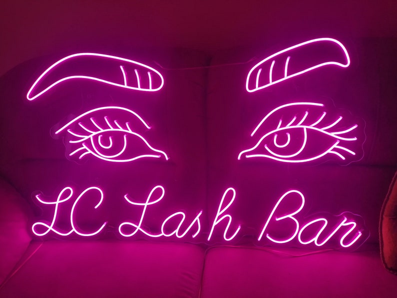 Eyelashes led Neon Sign for beauty salon and hair neon lights