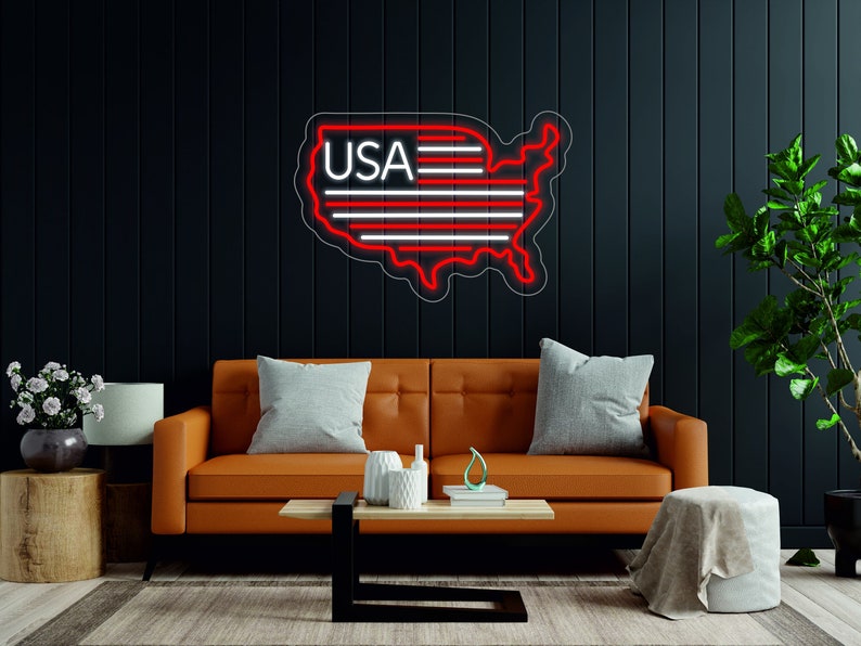 USA Flag - LED light Neon Sign, Flag of the United States neonartUA