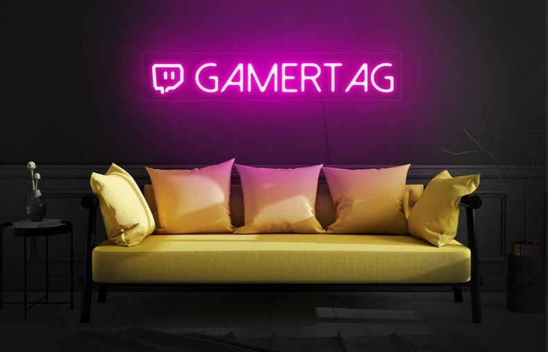 Gamertag,Custom Twitch Username Neon Sign, Gamer Led Neon Light Sign, Gamer Decor, Personalized Gift For Gamer, Gift For Him, Game Room Decor