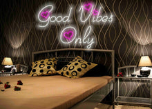 Load image into Gallery viewer, Good vibes only neon sign,Good vibes only neon light sign,Good vibes only led sign,Good vibes only sign,Neon sign bedroom,Led neon sign
