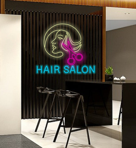 Hair Salon Neon sign,Salon Scissors Neon Sign, Barber shop led sign, hairdressing salon neon sign, hair salon shop sign