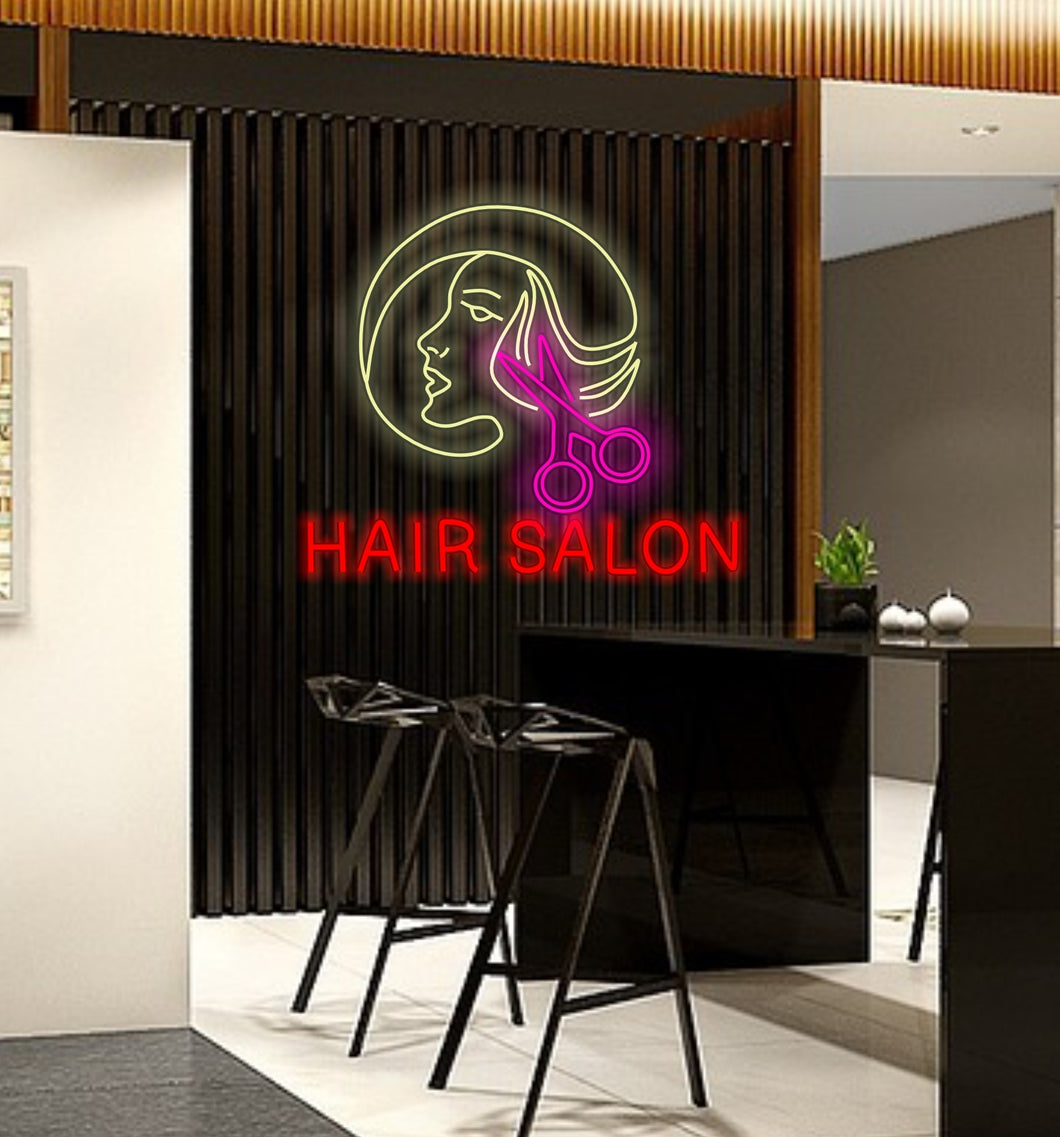 Hair Salon Neon sign, Salon Scissors Neon Sign, Barber shop led sign, hairdressing salon neon sign, hair salon shop sign