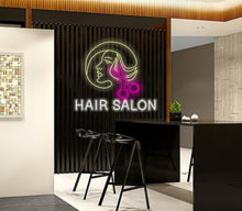 Load image into Gallery viewer, Hair Salon Neon sign, Salon Scissors Neon Sign, Barber shop led sign, hairdressing salon neon sign, hair salon shop sign
