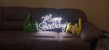 Load image into Gallery viewer, Happy birthday neon sign | LED neon sign, Neon party decor, Neon decorations, Birthday yard sign, Neon light sign, Custom neon sign neonartUA
