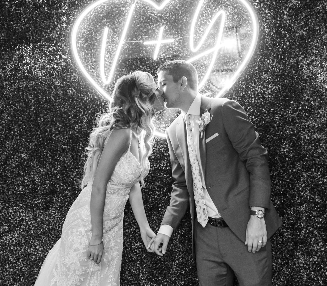 Custom initials neon sign - LED neon sign, wedding neon sign