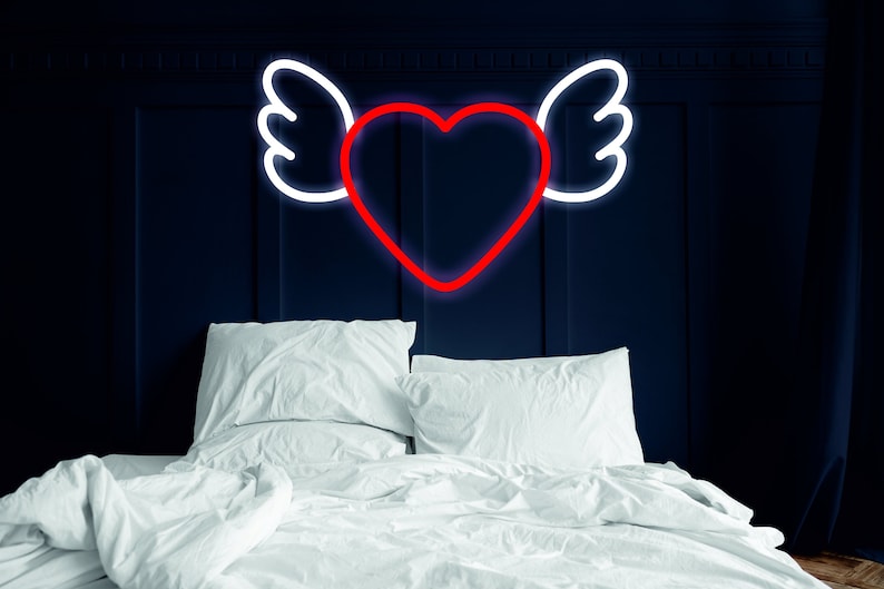 Sweet heart with wings Neon LED light neonartUA