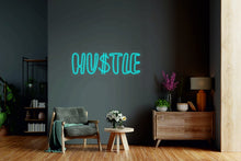 Load image into Gallery viewer, Hustle - LED light neon sign, entrepreneur gift, business owner gift, hustle quotes neonartUA
