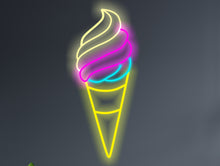 Load image into Gallery viewer, Ice Cream Neon Sign, Ice Cream Led Sign, Ice Cream Wall Decor, Ice Cream Shop Decor, Neon Decoration for Cafes, Neon Lights
