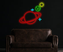 Load image into Gallery viewer, Planet saturn neon lights, Jupiter Neon Light, earth planet neon sign, sun neon sign, Galactic Glow neon sign
