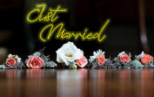 Load image into Gallery viewer, Just Married Neon Signs, neon sign for Wedding, Led Neon Light Sign, Wedding Signs, Wedding Neon Sign, Living Room
