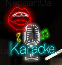 Load image into Gallery viewer, Karaoke Night Bar Neon Sign, Karaoke Night Led Light, Karaoke Club Neon Sign, Karaoke Logo Neon Sign, Bedroom Decor
