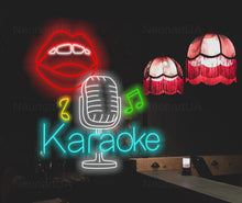 Load image into Gallery viewer, Karaoke Night Bar Neon Sign, Karaoke Night Led Light, Karaoke Club Neon Sign, Karaoke Logo Neon Sign, Bedroom Decor

