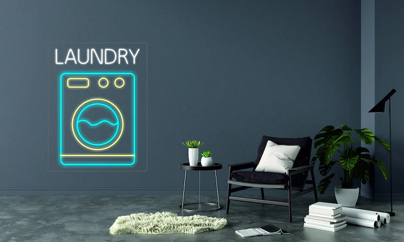 Laundry Washing Machine - LED light neon sign for business 