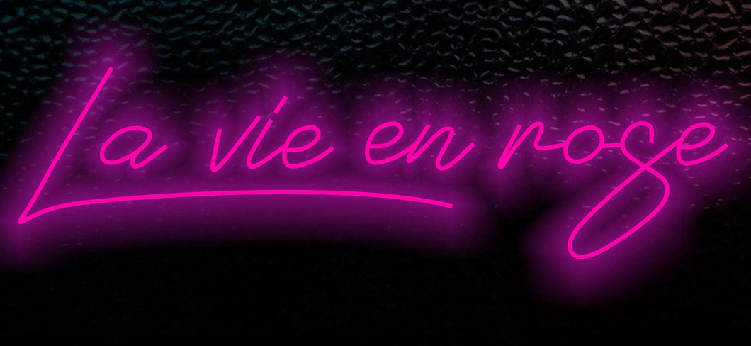 La vie en rose,Custom Neon Sign,Bedroom Rose Sign,Wedding Pink LED Neon Light,Room Home Garden Yard Wall Party Decor,Pink Light,Gift for Her