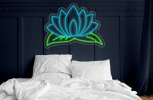 Load image into Gallery viewer, Neon water lily sign, lotus flower neon sign, home decor neon sign, custom neon sign
