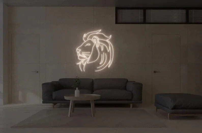 Lion Neon Sign, animal neon sign, tiger neon sign