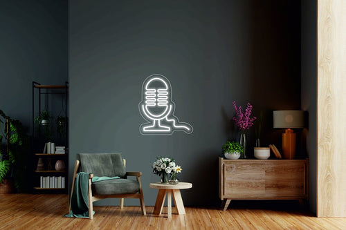 Microphone sign - LED neon light sign for music studio