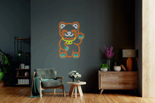 Load image into Gallery viewer, Maneki Neko Neon, Money Cat Maneki neko - LED light neon sign, neon lamp beckoning cat, welcoming neon cat
