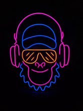 Load image into Gallery viewer, Monkey with headphones neon sign,neon sign monkey, neon sign for karaoke bar neonartUA
