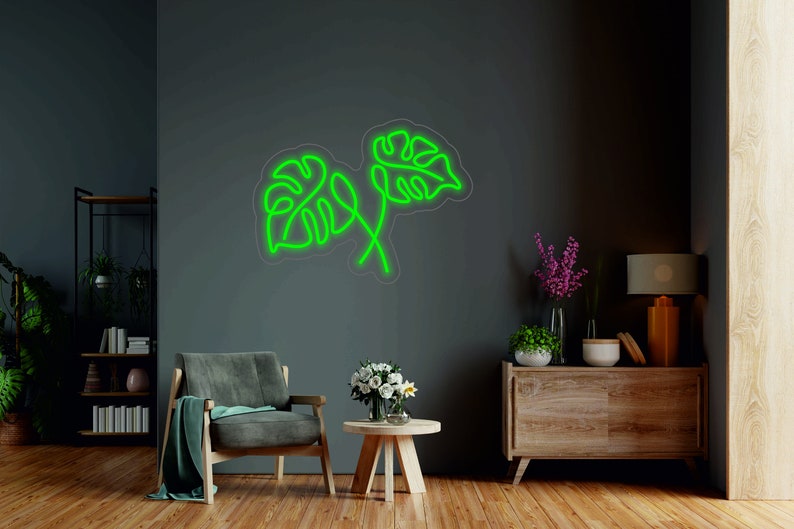 Monstera Leaf Neon Light, monstera neon sign, flowers neon sign – Ooh neon