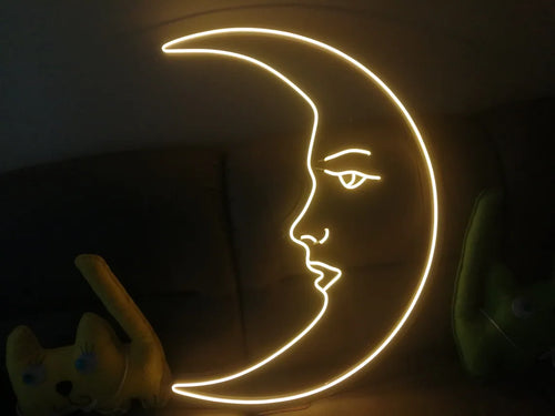 Moon neon sign, moon neon light sign, moon neon light 