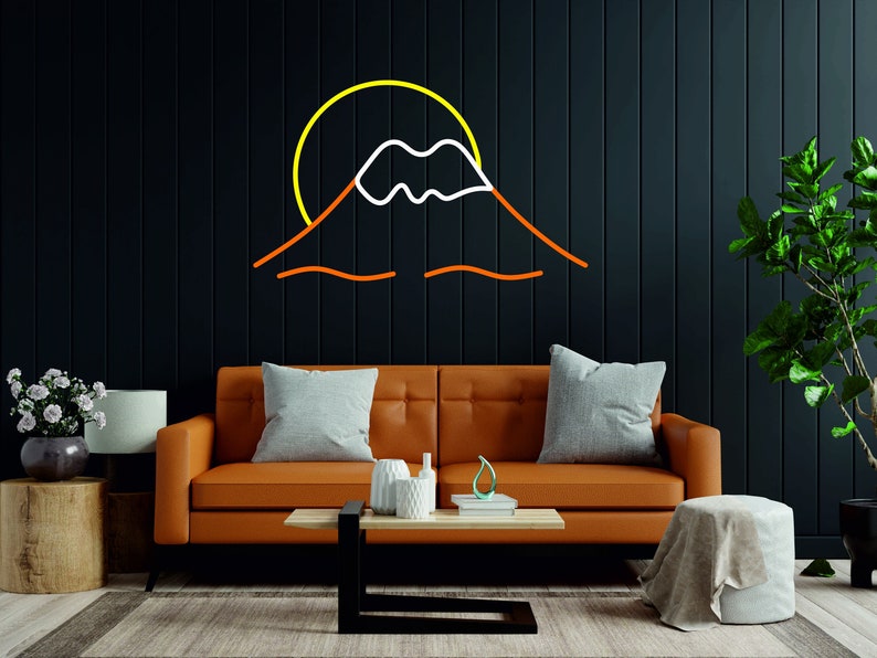 Mountain sunrise - LED neon sign, sunset light lamp, wall decor sign for bedroom neonartUA