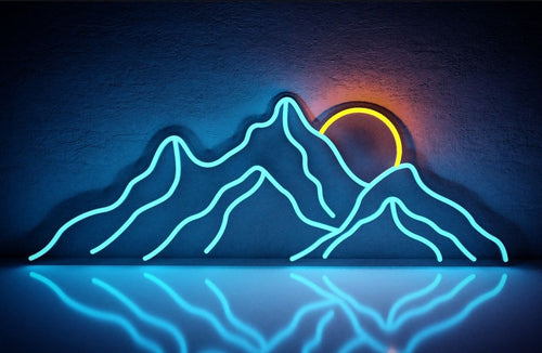 Mountain neon sign, wall art, landscape, bedroom Sign neon art, Mountain Art Light Sign, Led light Wall Decor decor, Custom Neon Sign