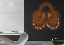 Load image into Gallery viewer, Octopus Neon Sign, Octopus Custom Neon Sign, Octopus Neon Light, Octopus Wall Decal Neon, Nursery Sign Octopus Bedroom Neon Decorations
