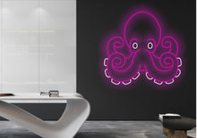 Load image into Gallery viewer, Octopus Neon Sign, Octopus Custom Neon Sign, Octopus Neon Light, Octopus Wall Decal Neon, Nursery Sign Octopus Bedroom Neon Decorations
