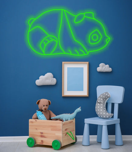 Funny Panda Neon light - Wall Art For Kids Room-Personalized LED decor