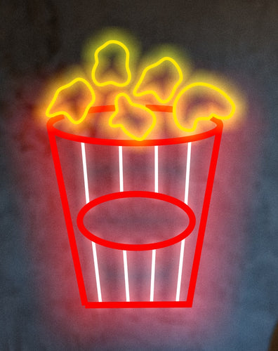 POPCORN LED Neon Art Sign, Light Lamp Illuminate, Shop, Office, Living Room, Interior Design Custom