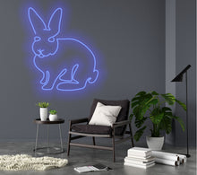 Load image into Gallery viewer, Rabbit neon sign, Bunny neon sign, hare neon sign, Animal Neon Sign, Handmade Neon Light Sign
