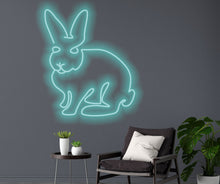 Load image into Gallery viewer, Rabbit Bunny Domestic Animal Neon Sign, Animal Theme Handmade EL Wire Neon Light Sign, Home Decor Wall Art
