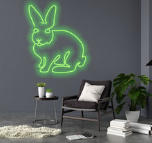Load image into Gallery viewer, Rabbit neon sign, Bunny neon sign, hare neon sign, Animal Neon Sign, Handmade Neon Light Sign
